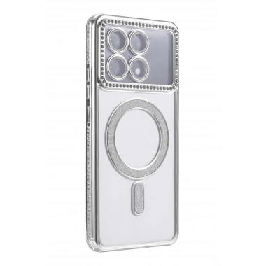 Mey İthalat®   Poco X6 Pro Joke Simli Magneticsafe Kılıf - Gümüş