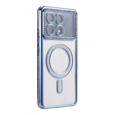 Mey İthalat®   Poco X6 Pro Joke Simli Magneticsafe Kılıf - Mavi