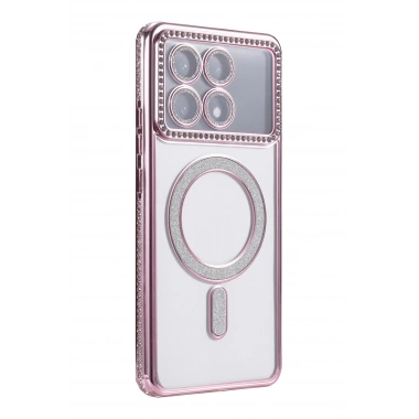Mey İthalat®   Poco X6 Pro Joke Simli Magneticsafe Kılıf - Pembe