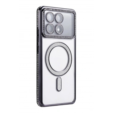 Mey İthalat®   Poco X6 Pro Joke Simli Magneticsafe Kılıf - Siyah