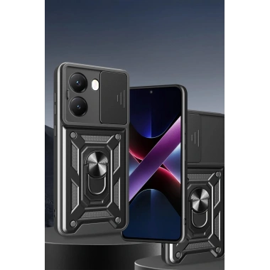 Mey İthalat®   Poco X7 Pro Kılıf Pars Lens Yüzüklü Silikon - Yeşil