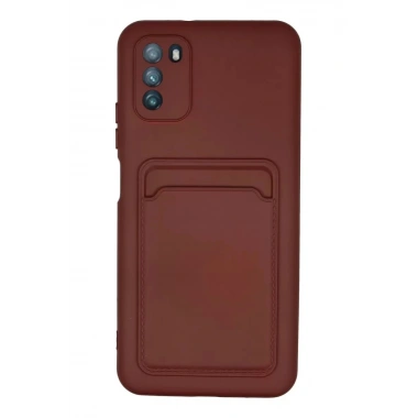 Mey İthalat®   Pocophone M3 Kılıf Kelvin Kartvizitli Silikon - Bordo