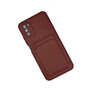 Mey İthalat®   Pocophone M3 Kılıf Kelvin Kartvizitli Silikon - Bordo