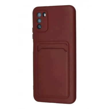 Mey İthalat®   Pocophone M3 Kılıf Kelvin Kartvizitli Silikon - Bordo