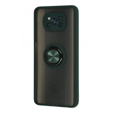 Mey İthalat®   Pocophone X3 Kılıf Montreal Yüzüklü Silikon Kapak - Yeşil