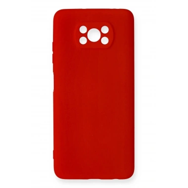 Mey İthalat®   Pocophone X3 Kılıf Nano içi Kadife Silikon - Kırmızı