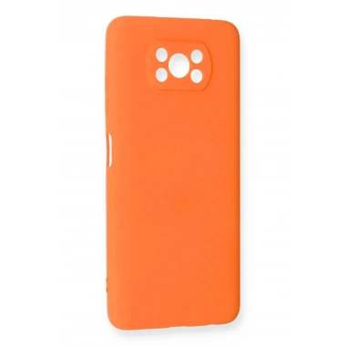 Mey İthalat®   Pocophone X3 Kılıf Nano içi Kadife Silikon - Turuncu