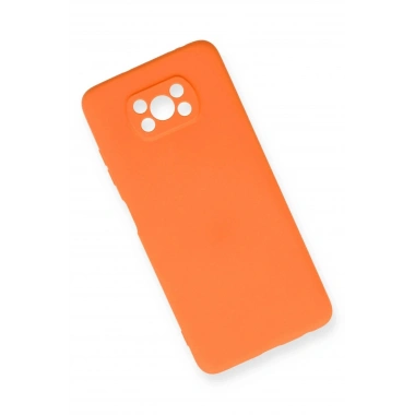 Mey İthalat®   Pocophone X3 Kılıf Nano içi Kadife Silikon - Turuncu