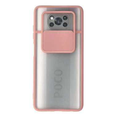 Mey İthalat® Pocophone X3 Kılıf Palm Buzlu Kamera Sürgülü Silikon - Pembe