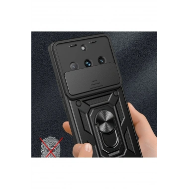 Mey İthalat®  Realme 11 Pro Kılıf Pars Lens Yüzüklü Silikon - Kırmızı