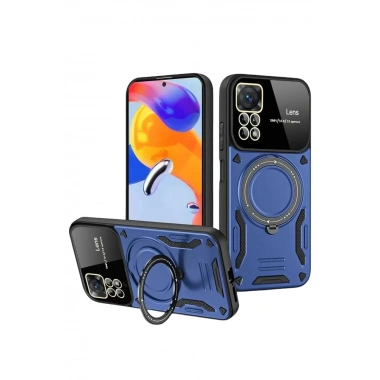 Mey İthalat®  Realme 11 Pro Plus Joy Lens Standlı Kapak - Lacivert