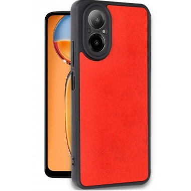 Mey İthalat®  Realme 12 Lite Kılıf Aras Deri Kapak - Kırmızı
