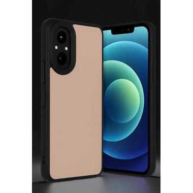 Mey İthalat®  Realme 12 Lite Kılıf Aras Deri Kapak - Pudra