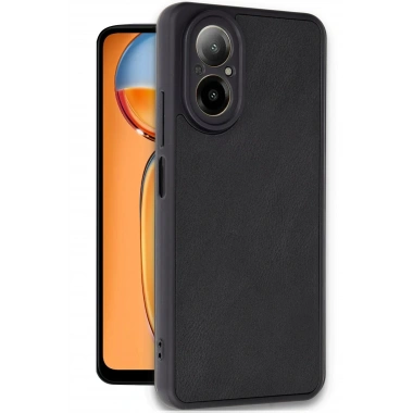 Mey İthalat®  Realme 12 Lite Kılıf Aras Deri Kapak - Siyah