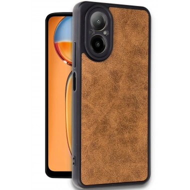 Mey İthalat®  Realme 12 Lite Kılıf Aras Deri Kapak - Taba
