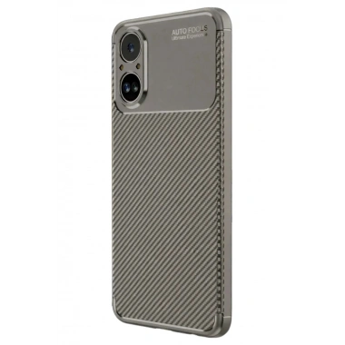 Mey İthalat®  Realme 12 Lite Kılıf Auto Focus Karbon Kapak - Gri