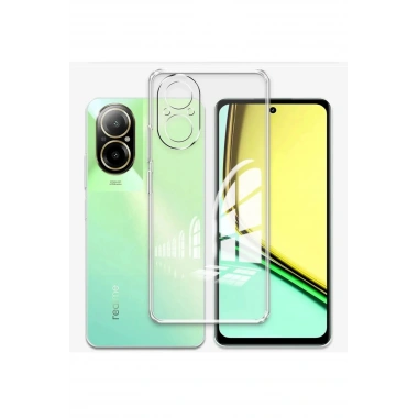 Mey İthalat®  Realme 12 Lite Kılıf Lüx Şeffaf Silikon