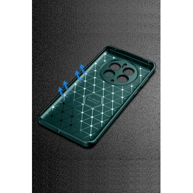 Mey İthalat®  Realme 12 Pro Plus Kılıf Auto Focus Karbon Kapak - Koyu Yeşil