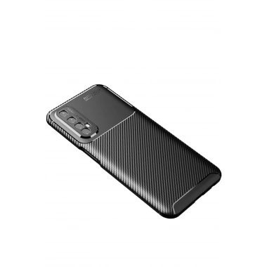 Mey İthalat®  Realme 7 Kılıf Auto Focus Karbon Kapak - Siyah