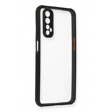 Mey İthalat®  Realme 7 Kılıf Miami Şeffaf Silikon - Siyah
