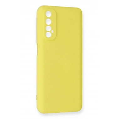 Mey İthalat®  Realme 7 Kılıf Nano içi Kadife Silikon - Sarı