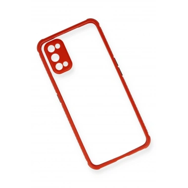 Mey İthalat® Realme 7 Pro Kılıf Miami Şeffaf Silikon - Kırmızı