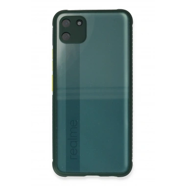 Mey İthalat® Realme C11 Kılıf Miami Şeffaf Silikon - Koyu Yeşil