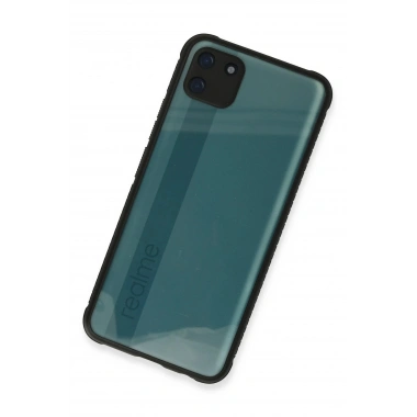 Mey İthalat® Realme C11 Kılıf Miami Şeffaf Silikon - Siyah