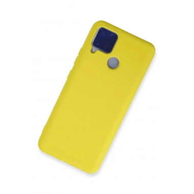 Mey İthalat®  Realme C15 Kılıf Nano içi Kadife Silikon - Sarı
