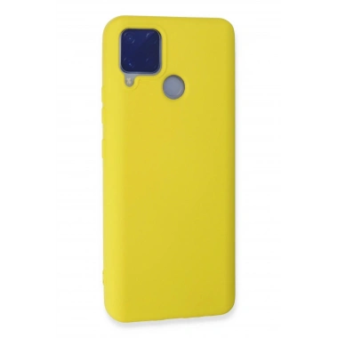 Mey İthalat®  Realme C15 Kılıf Nano içi Kadife Silikon - Sarı