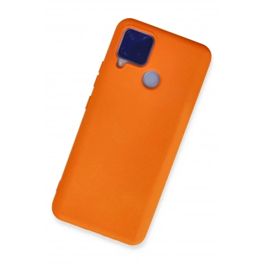 Mey İthalat®  Realme C15 Kılıf Nano içi Kadife Silikon - Turuncu