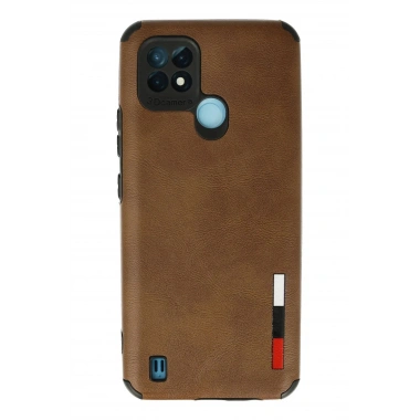 Mey İthalat® Realme C21 Kılıf Loop Deri Silikon - Kahverengi