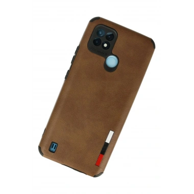 Mey İthalat® Realme C21 Kılıf Loop Deri Silikon - Kahverengi