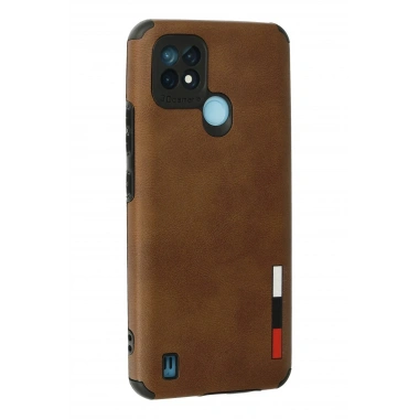 Mey İthalat® Realme C21 Kılıf Loop Deri Silikon - Kahverengi