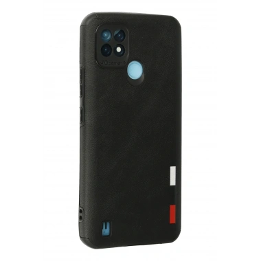 Mey İthalat®  Realme C21 Kılıf Loop Deri Silikon - Siyah