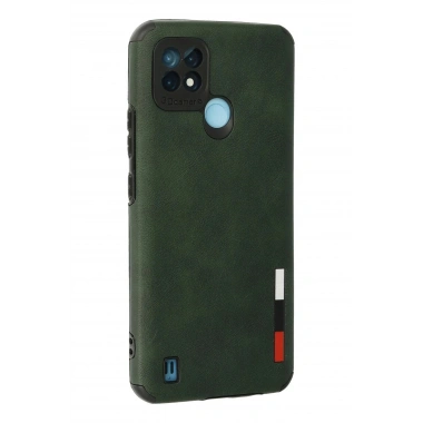 Mey İthalat® Realme C21 Kılıf Loop Deri Silikon - Yeşil