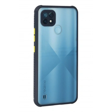 Mey İthalat® Realme C21 Kılıf Miami Şeffaf Silikon - Lacivert
