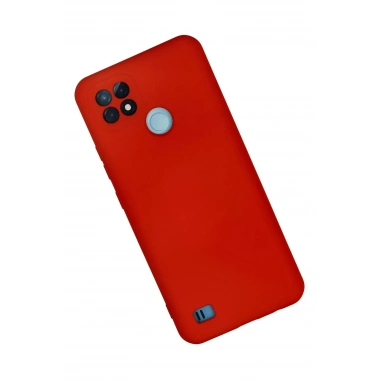 Mey İthalat®  Realme C21 Kılıf Nano içi Kadife Silikon - Kırmızı