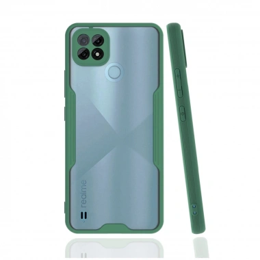 Mey İthalat®  Realme C21 Kılıf Platin Silikon - Yeşil