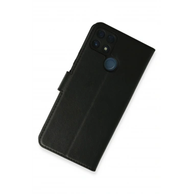 Mey İthalat®  Realme C25 Kılıf Trend S Plus Kapaklı Kılıf - Siyah