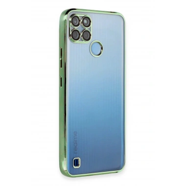 Mey İthalat®  Realme C25Y Kılıf  Lensli Silikon - Yeşil