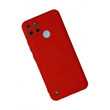 Mey İthalat®  Realme C25Y Kılıf Nano içi Kadife Silikon - Kırmızı