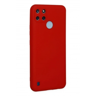 Mey İthalat®  Realme C25Y Kılıf Nano içi Kadife Silikon - Kırmızı