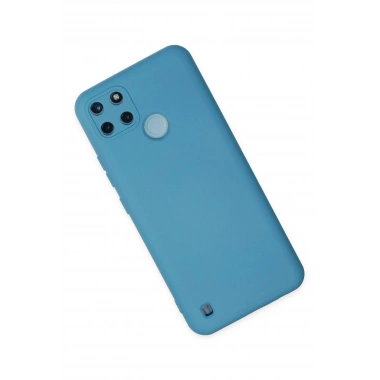 Mey İthalat®  Realme C25Y Kılıf Nano içi Kadife Silikon - Mavi