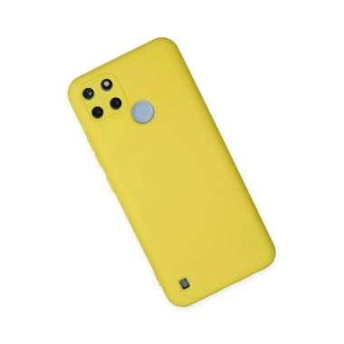 Mey İthalat®  Realme C25Y Kılıf Nano içi Kadife Silikon - Sarı