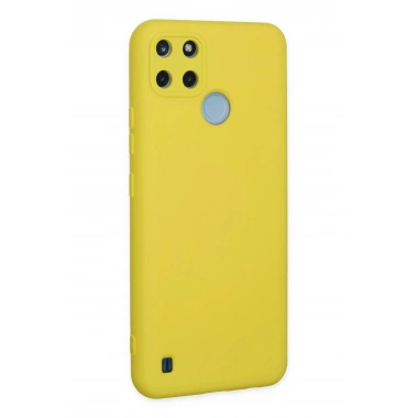 Mey İthalat®  Realme C25Y Kılıf Nano içi Kadife Silikon - Sarı