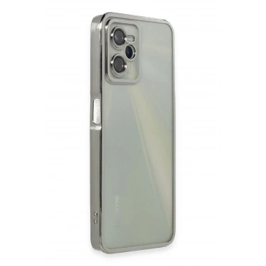 Mey İthalat®  Realme C35 Kılıf  Lensli Silikon - Gümüş