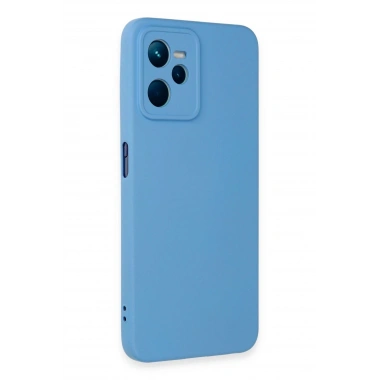 Mey İthalat®  Realme C35 Kılıf Nano içi Kadife Silikon - Mavi