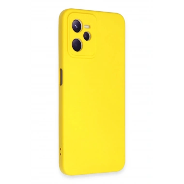 Mey İthalat®  Realme C35 Kılıf Nano içi Kadife Silikon - Sarı