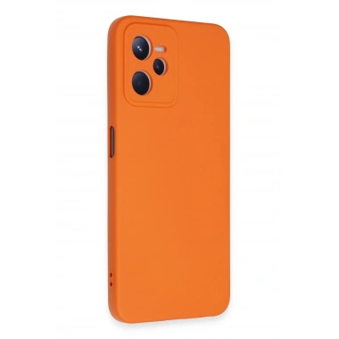 Mey İthalat®  Realme C35 Kılıf Nano içi Kadife Silikon - Turuncu